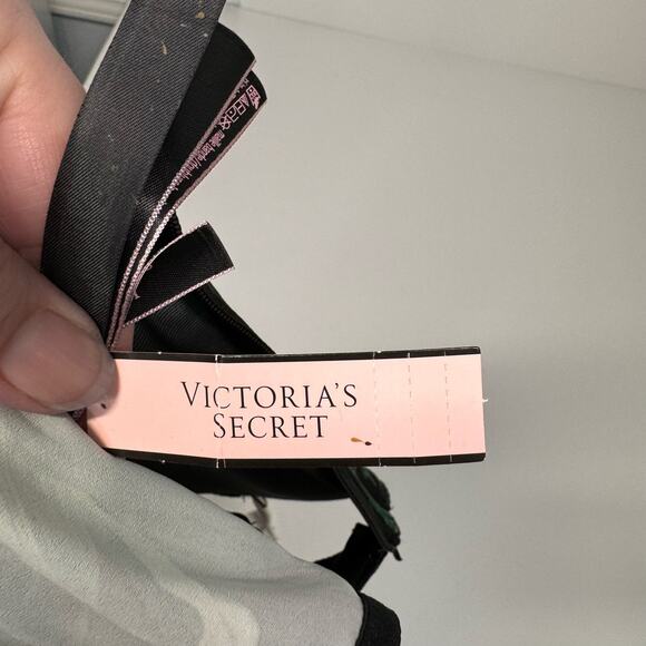 NWT Victoria's Secret Tropical Shine Bustier Green Black Rhinestone Bra Size 36D - Picture 11 of 15